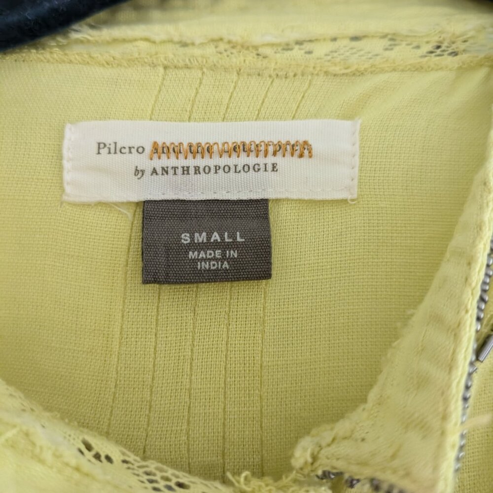 Bright Yellow Beaded Button Down - image 3